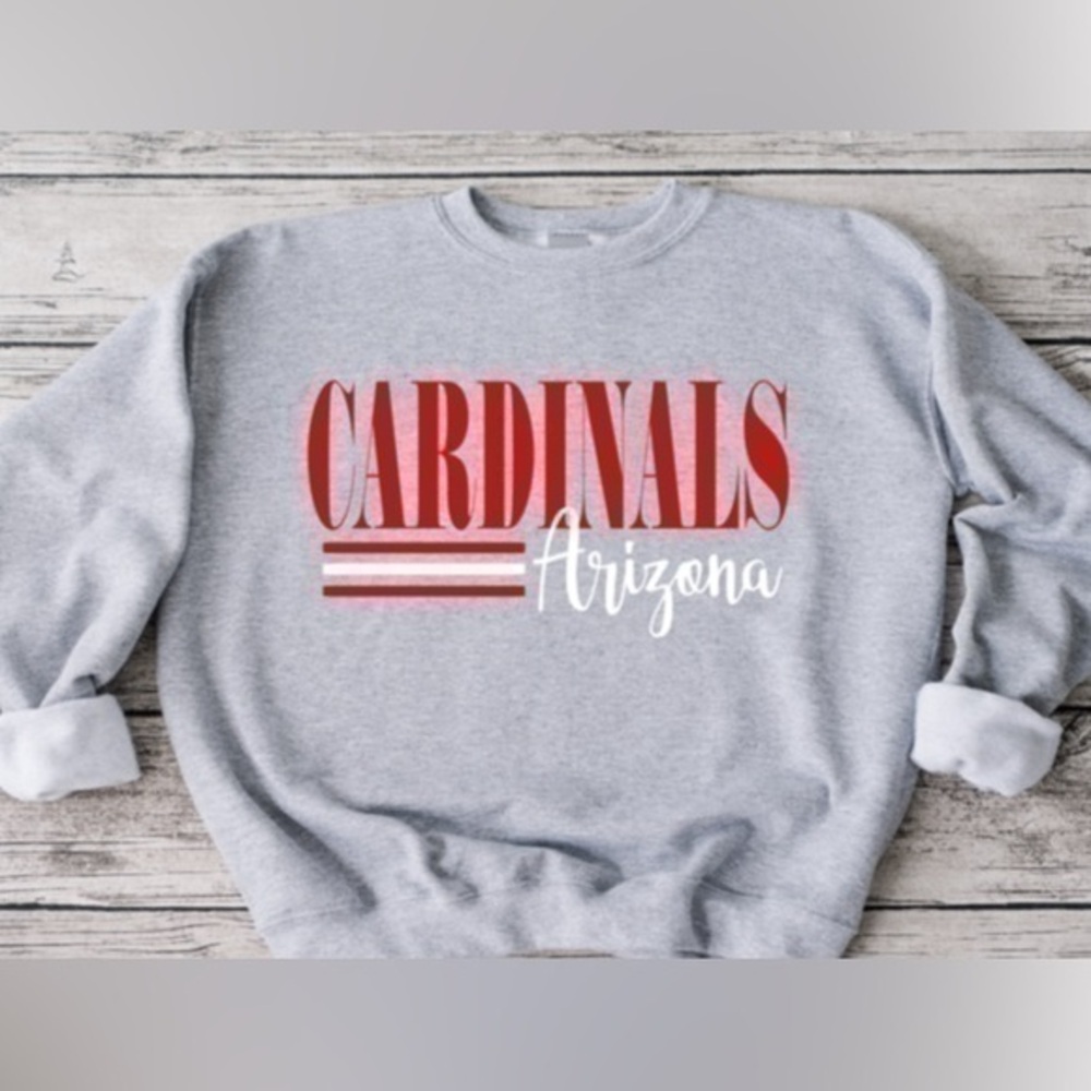 Cardinals Striped Crewneck